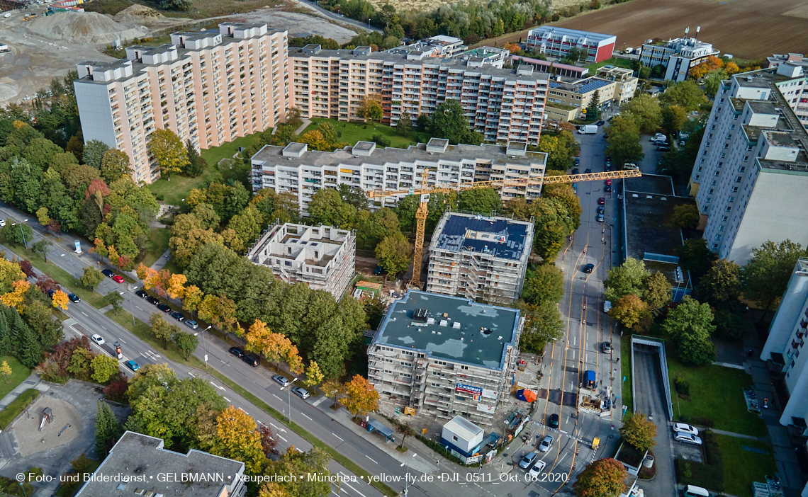 08.10.2020 - Aufstockungsbaustelle Oskar-Maria-Graf-Ring in Neuperlach